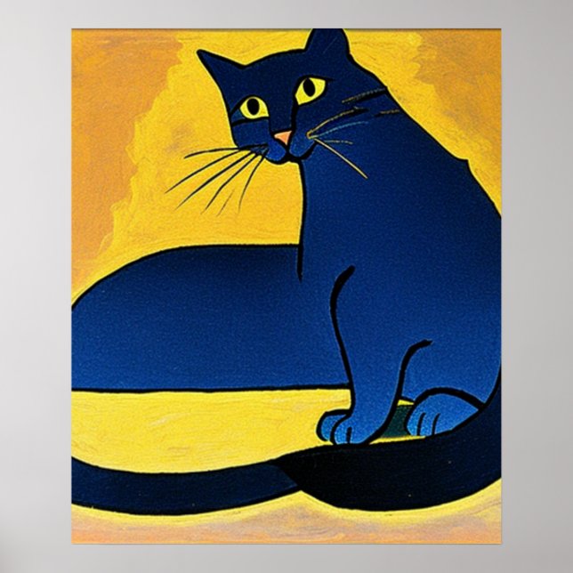 Poster de chat bleu (Devant)
