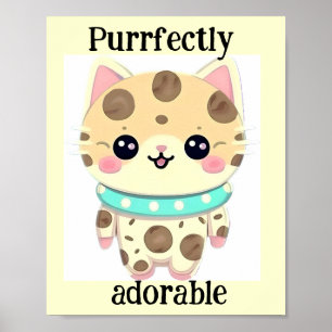 Poster De Chat Cute Kawaii, Parfaitement Adorable