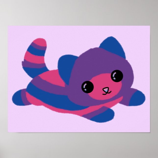 Poster de chat de la fierté bisexuelle (Devant)