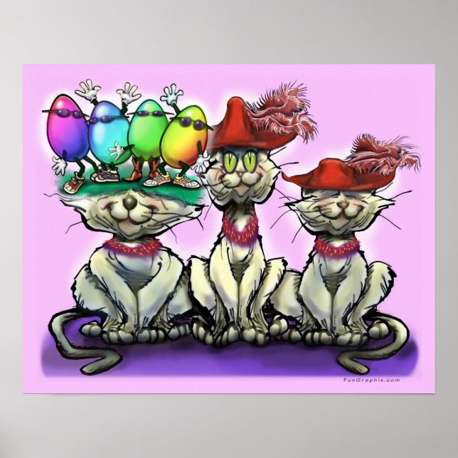 Poster de chat de Pâques (Devant)
