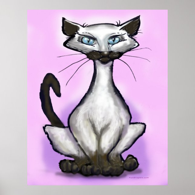 Poster de chat de Siamese (Devant)