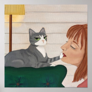 Poster de chat drôle - Rejet d'affection