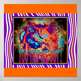 Poster de chat électrique psychédélique