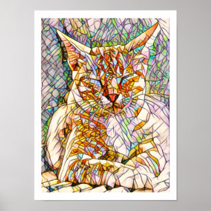 Poster de chat en mosaïque