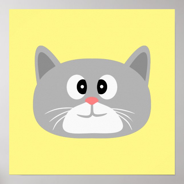Poster de chat gris (Devant)