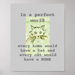 poster de chat kitty mignon avec citation texte