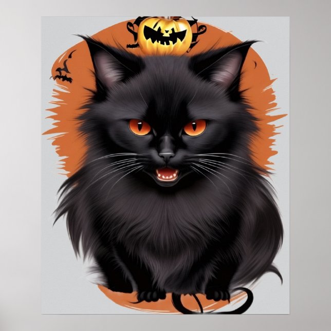 Poster de chat noir Evil Arrière - plan transparen (Devant)