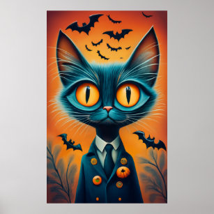Poster de chat noir Halloween