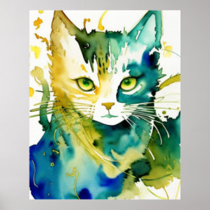 Poster de chat vert