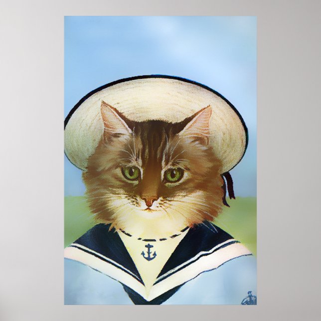 Poster de chat vintage (Devant)