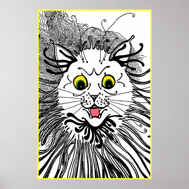 Poster de chat vintage Louis Wain Art Nouveau (Devant)
