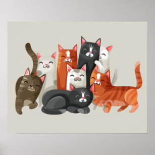 Poster de chats heureux