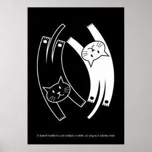Poster de chats Yin et Yang (anglais)