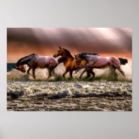 Poster de chevaux en course