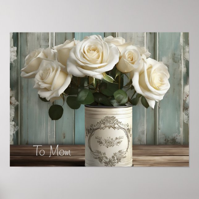 Poster de Chic Roses Blanches (Devant)