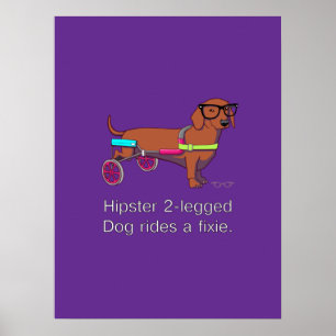 Poster de Chien Hipster à 2 pattes