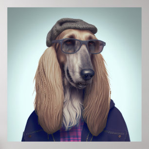 Poster de Chien Hipster Afghan Hound