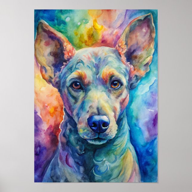Poster de chien Peinture aquarelle (Devant)