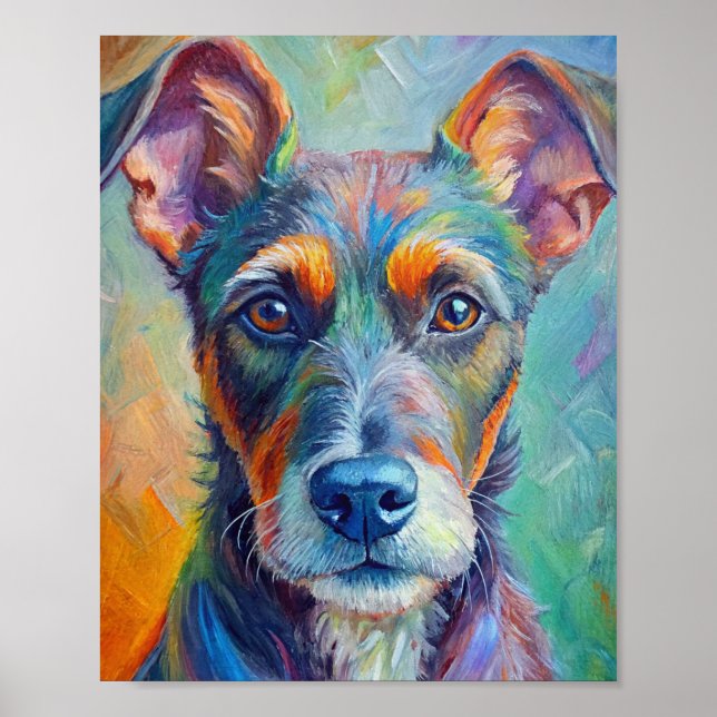 Poster de chien Peinture aquarelle (Devant)