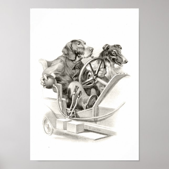 Poster de chien vintage (Devant)