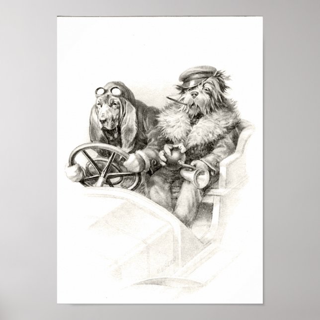 Poster de chien vintage (Devant)