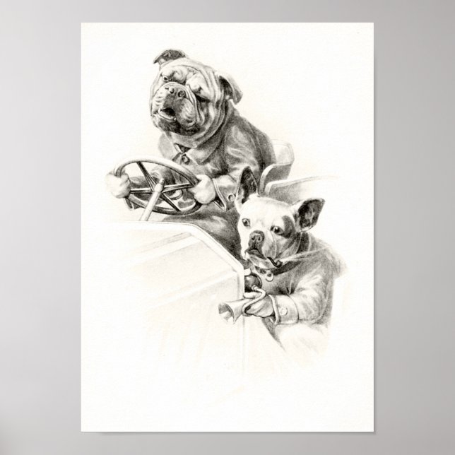 Poster de chien vintage (Devant)