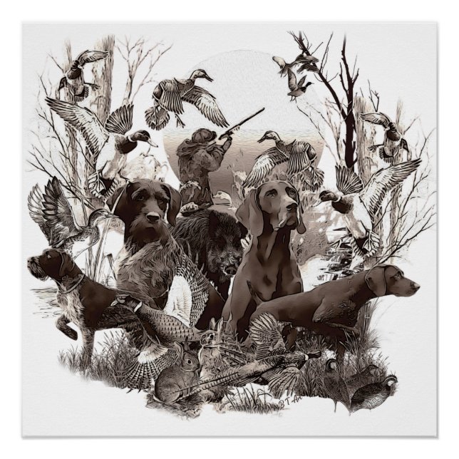 Poster de chiens de chasse (SPG) (PRG) (Devant)