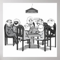 Poster de chiens de mème de poker