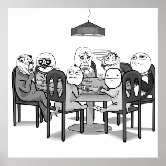 Poster de chiens de mème de poker