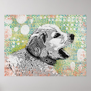 Poster de chiot mignon - Golden Retriever Chien Ar