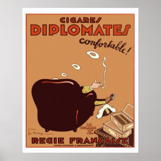 Poster de Cigar pour les diplomates français vinta