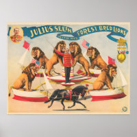 Poster De Cirque De Julius Vit Avec Ses Lions