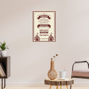 Poster de cirque vintage - Tentes et étoiles majes