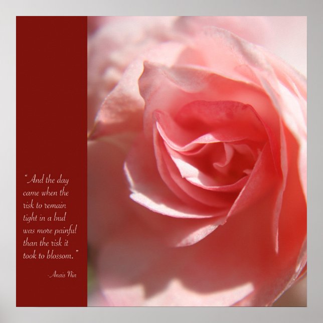 Poster de citation Anais Nin en rose (Devant)