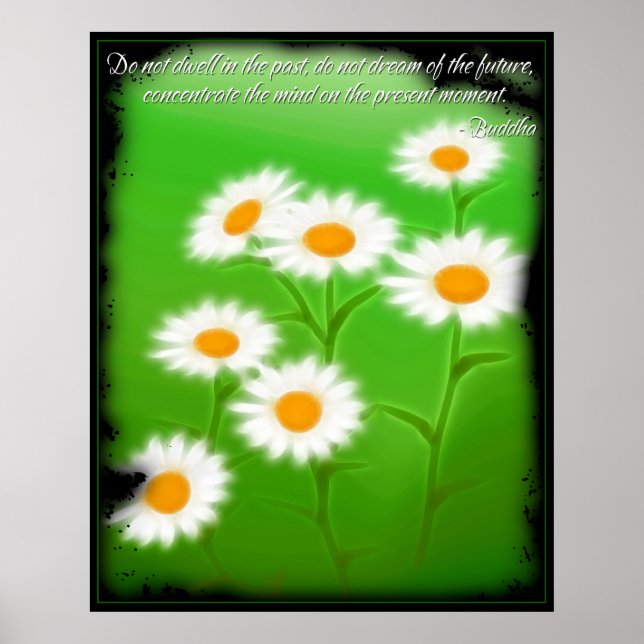 Poster de citation de bouddha concentré (Devant)