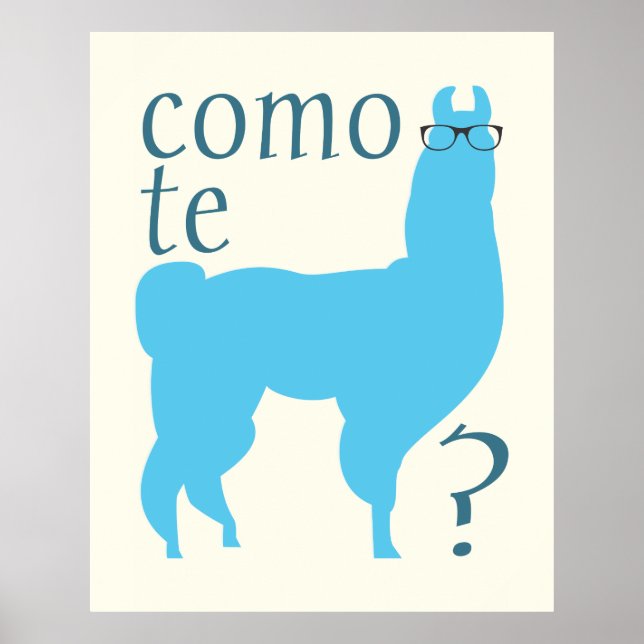 Poster de citation de Llama Imprimer : Como te lla (Devant)