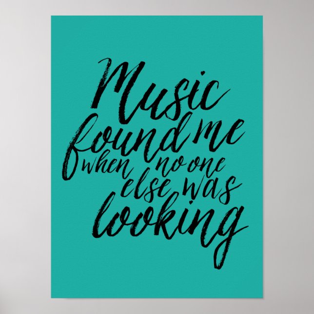 Poster de citation de musique turquoise (Devant)