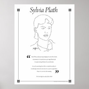 Poster de citation de Sylvia Plath Writing