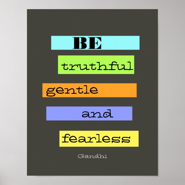 poster de citation Gandhi coloré inspirant (Devant)
