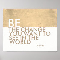 poster de citation Gandhi être le changement sépia