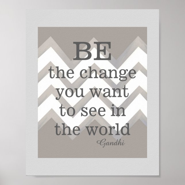 Poster de citation Gandhi être le modèle de chevro (Devant)
