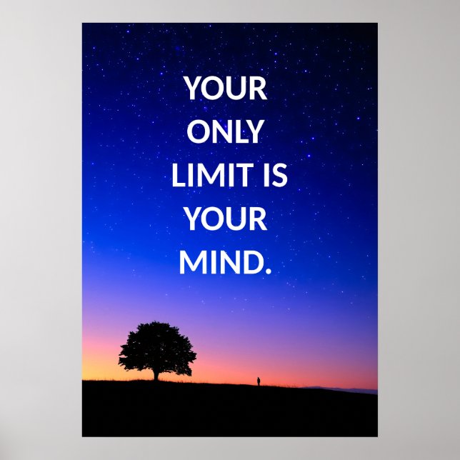 Poster de citation Motivational Blue Night Sky (Devant)