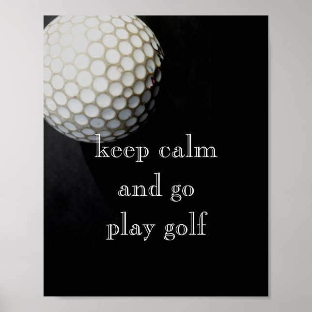 poster de citation pour golfeurs noir et blanc (Devant)