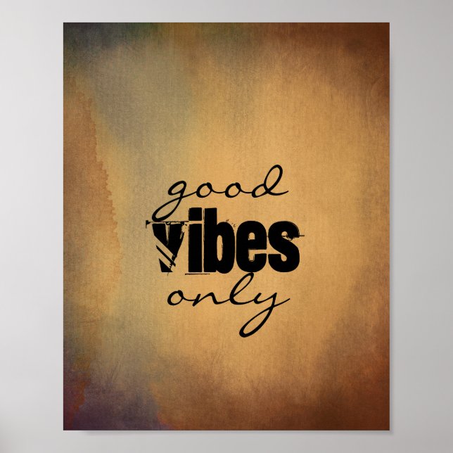 poster de citation shabby style chic bonne vibes s (Devant)