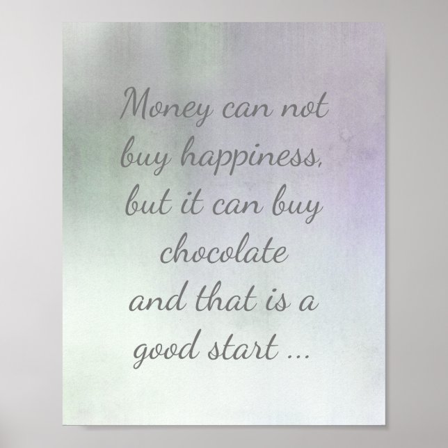 poster de citation sur le chocolat et le bonheur (Devant)