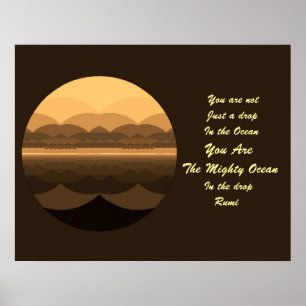 Poster de citations de Rumi Art. Ocean Mandala Ins