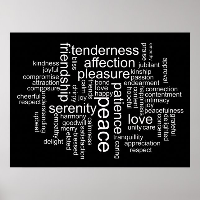 Poster de Cloud Inspirational Peace and Love Word (Devant)