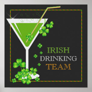 Poster de cocktail Shamrock de la St.Patricks Day
