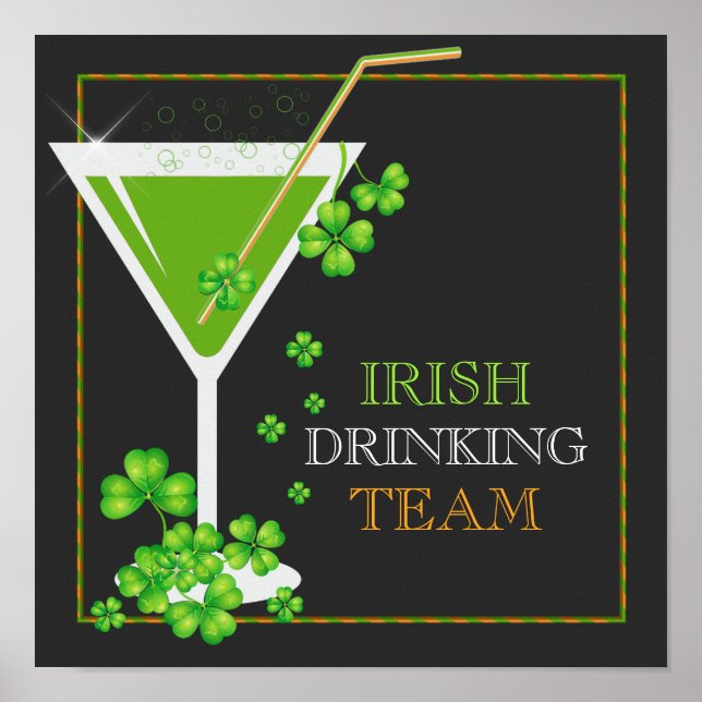 Poster de cocktail Shamrock de la St.Patricks Day (Devant)