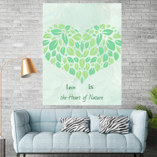 Poster de coeur de verdure Botanique Feuille Aquar